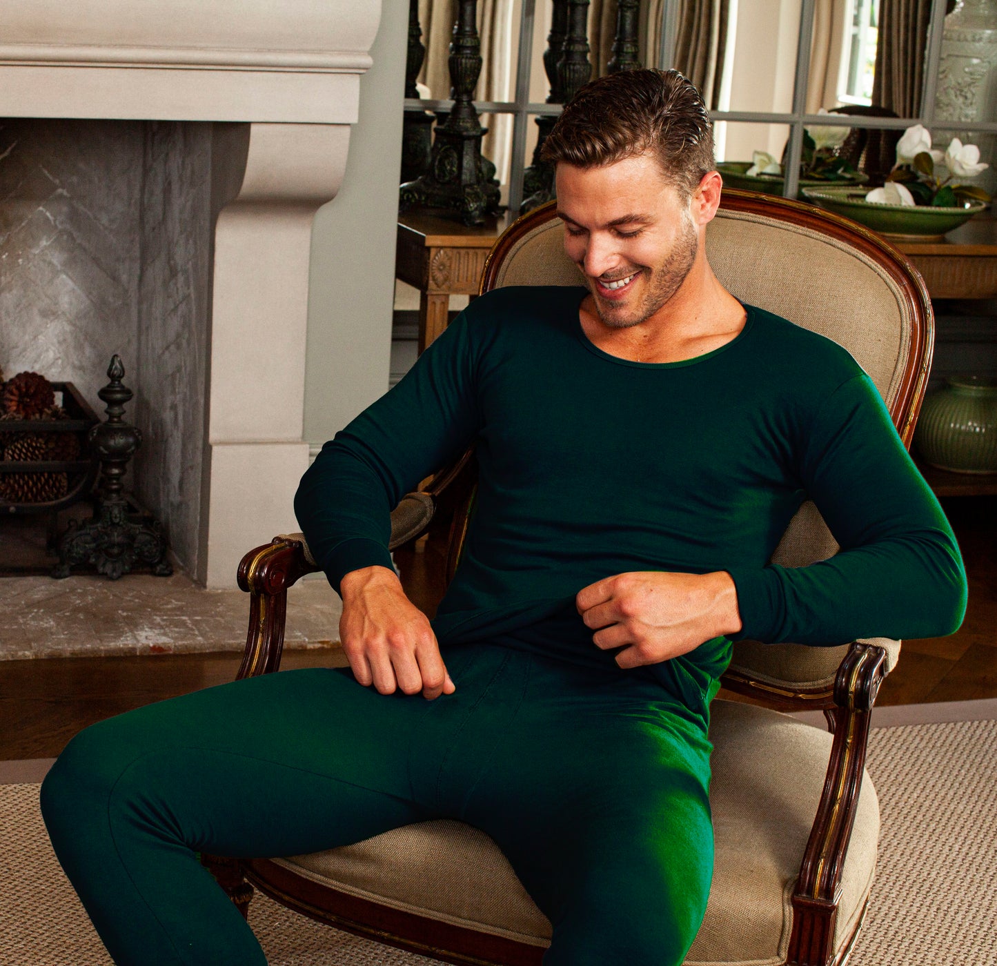 MEN Thermal Slip On, Elastic Waist & Elastic Hem Cotton Undergarment - طقم دفاية رجالي اكسترا