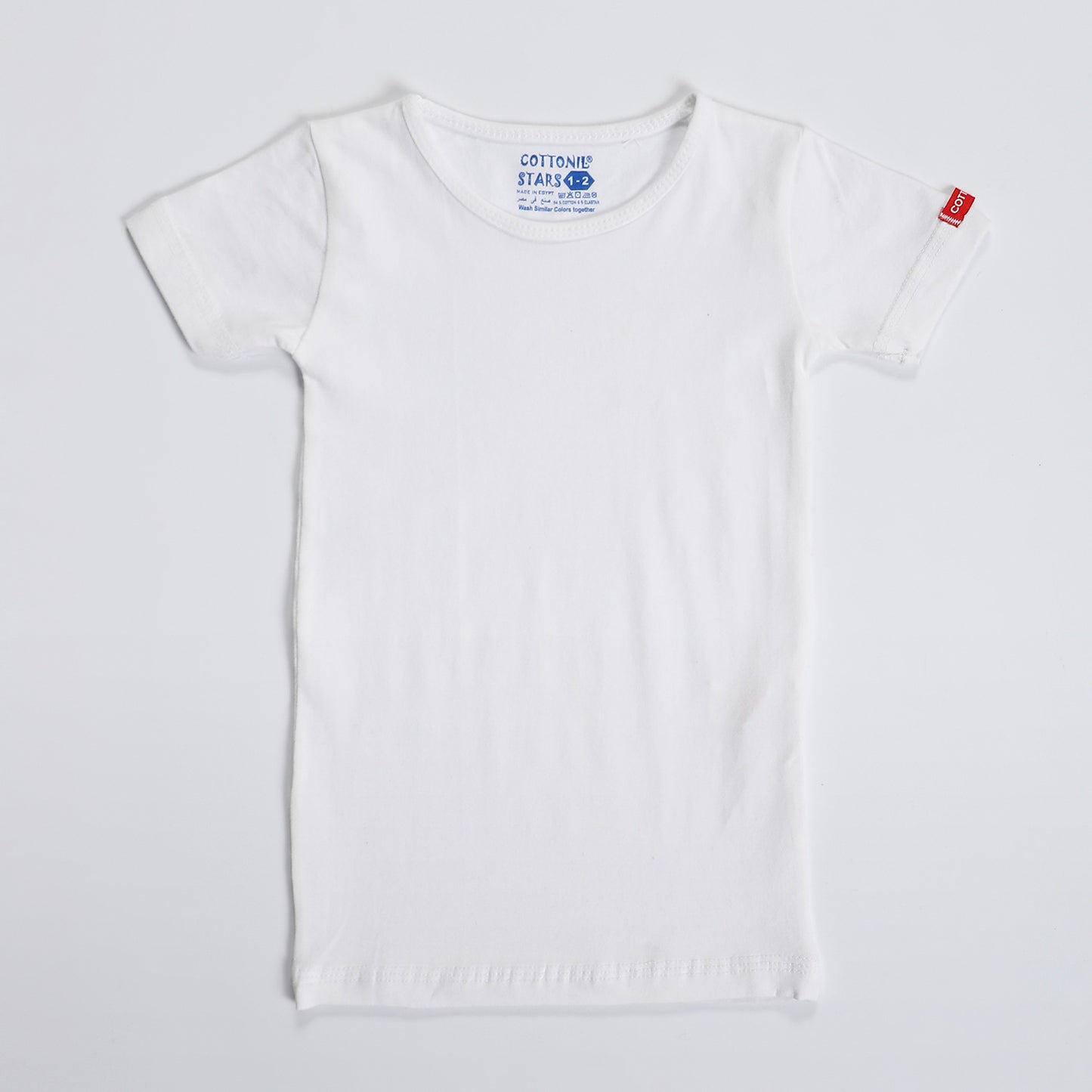 Boy's short sleeves undershirts' "Stretch"-White