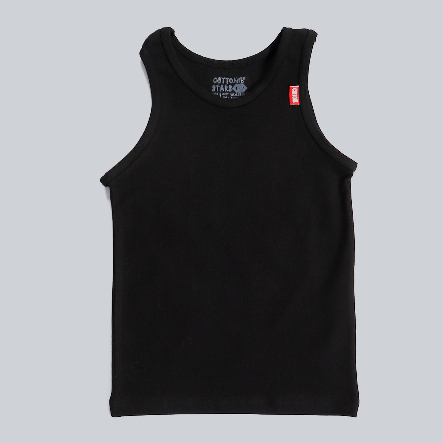Boy's tank top undershirts' "Stretch"-black