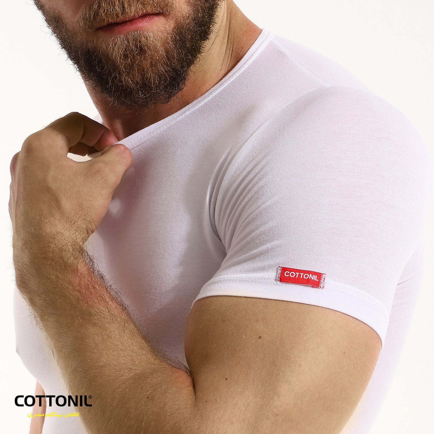 Men's short sleeves (O) Stretch-White