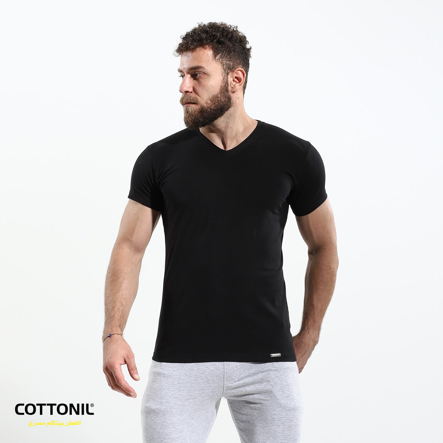 T-shirt (V) Stretch - Black