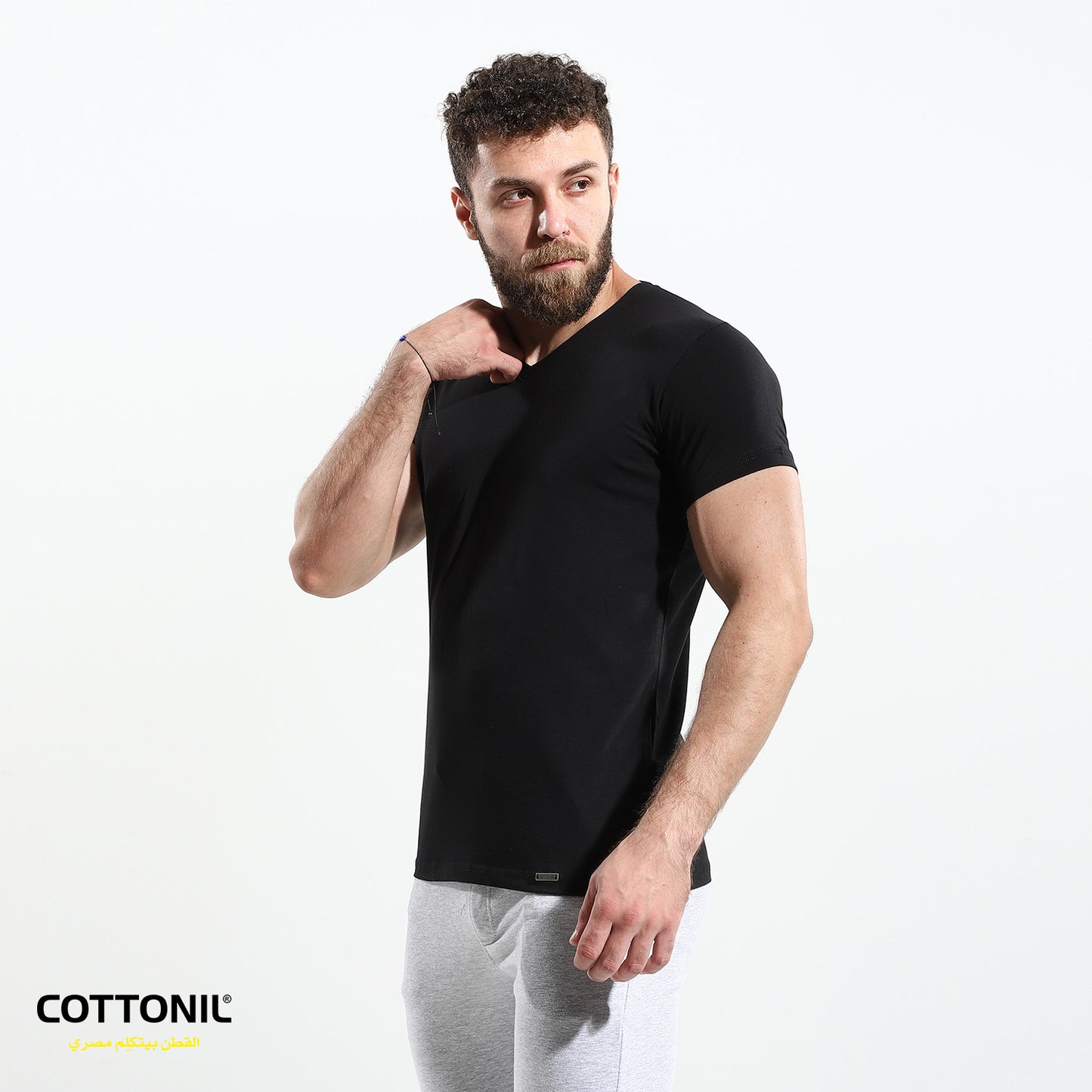 T-shirt (V) Stretch - Black