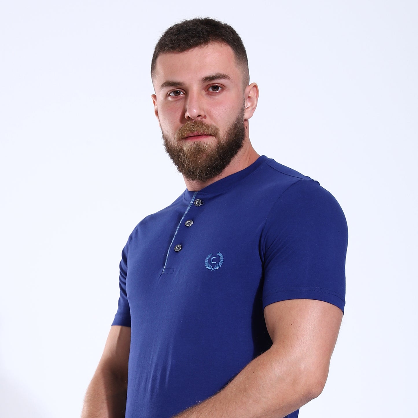 Men's Henley Tee With Checkered Shorts Pajama
