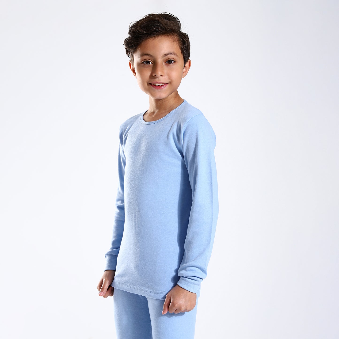 Boys Thermal Slip On, Elastic Waist & Elastic Hem Cotton Undergarment - Baby Blue