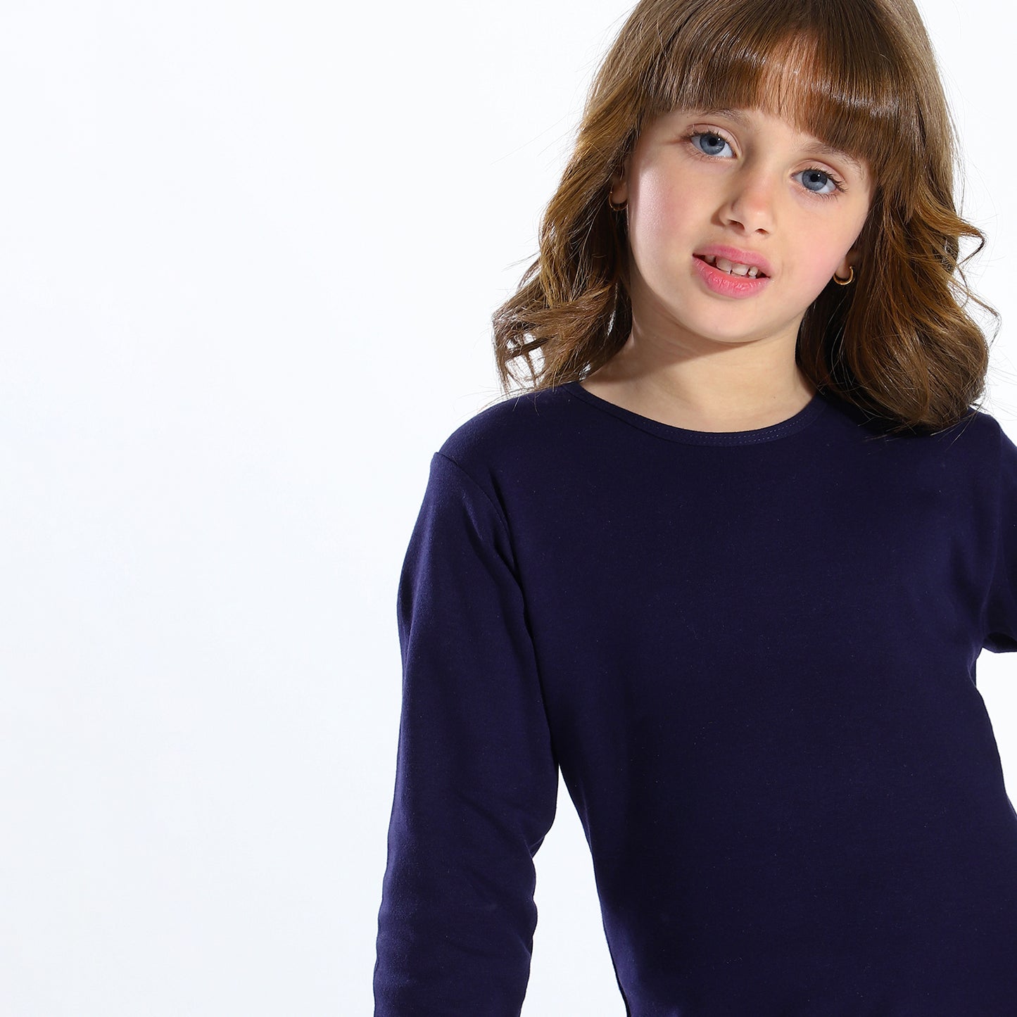 Girls Interlock thermal (Inner fluff) set - Navy