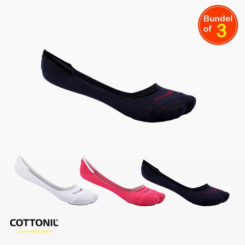Pack Of 3 Unisex Basic Plain Invisible Socks