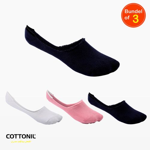 Plain Colored Invisible Socks Men - Pack Of 3