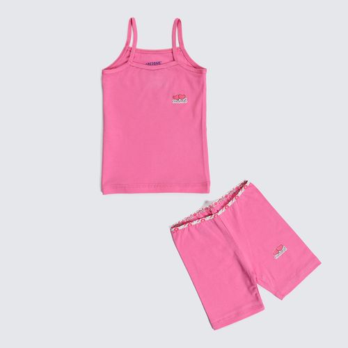Girls Printed Set (short +Top)-Rose