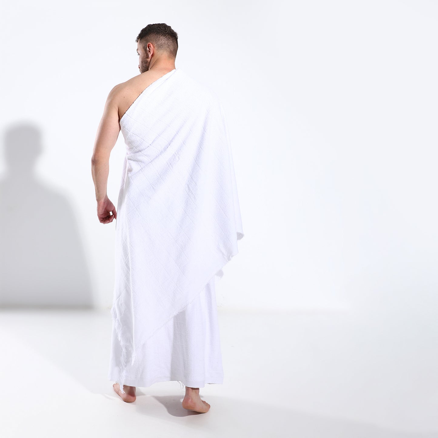 Cottonil Plaids Patterned White Cotton Ihram Wear