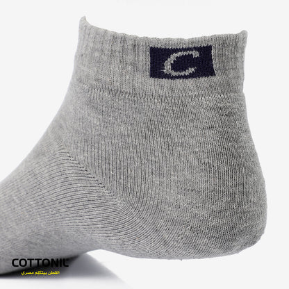 Men Classic Ribbed Trim Ankle Socks