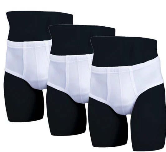 Men's Combed Underwear Slips -White (pack of 3)