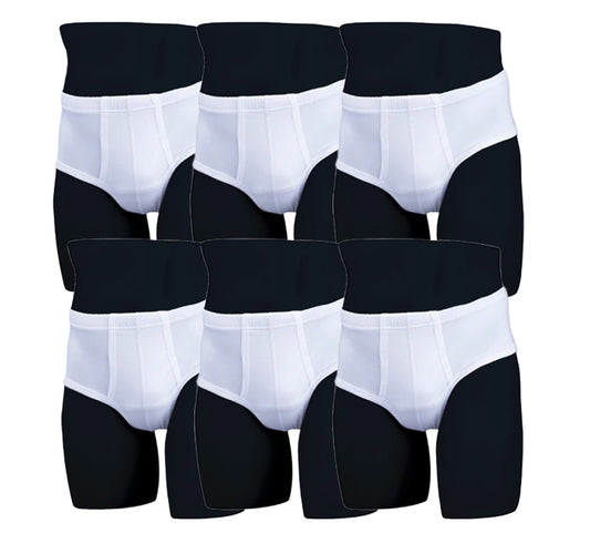 Men's Combed Underwear Slips -white (pack of 6)