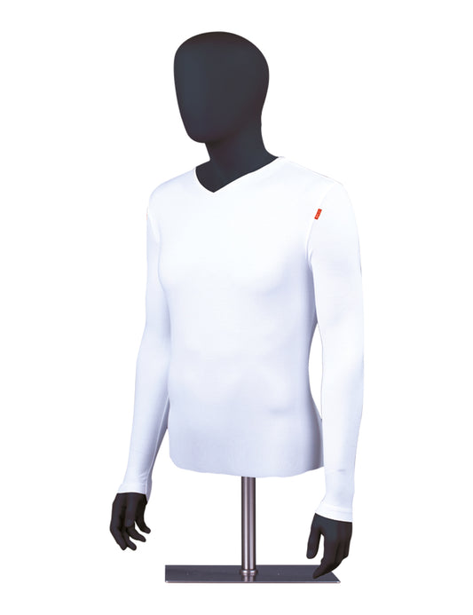 Men's Long Sleeves(O) neck undershirt "Stretch" -white