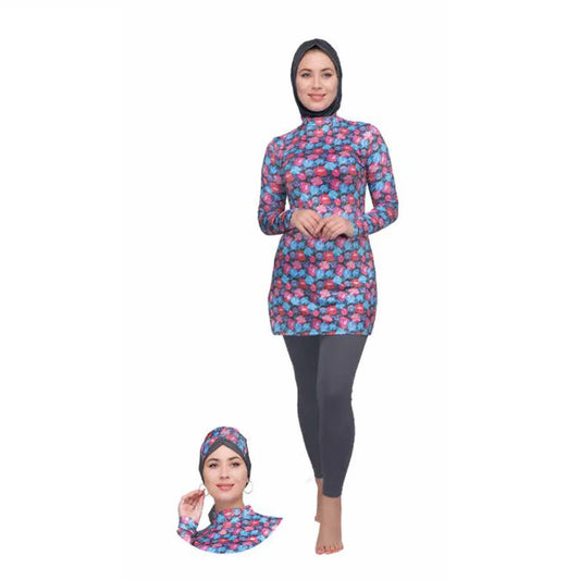 Women's Islamic Swimsuit (Burkini) - Grey