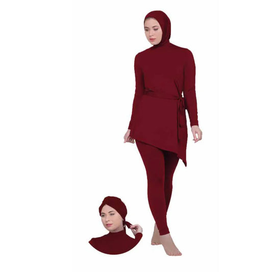 Women's Islamic Swimsuit (Burkini)- Wine