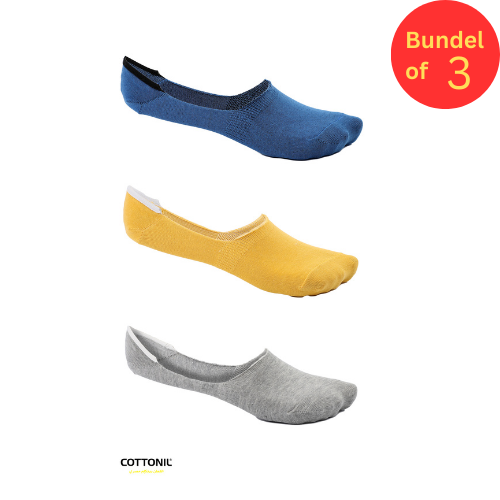 Pack Of 3 Plain Cotton Invisible Socks