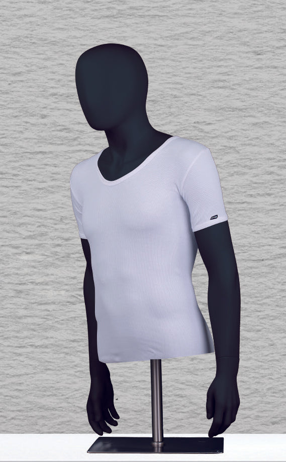 Derby (V) Neck short sleeves - White