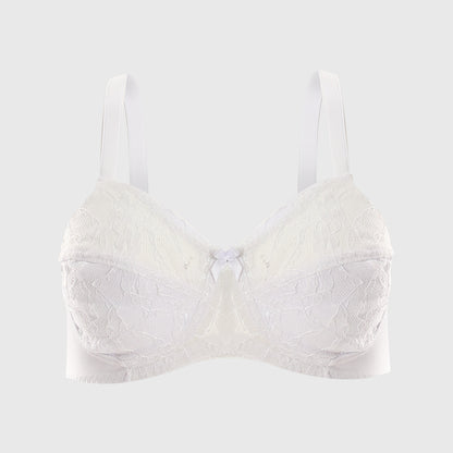 Two Halves Cup Minimizer White Lace & Synthetic Bra ميني مايزر دانتيل نورمال