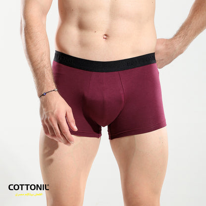 Men's Plain Boxer-Wine