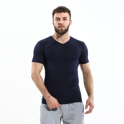 Men's short sleeves (V) Stretch-Nevy