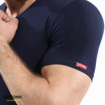 Men's short sleeves (V) Stretch-Nevy