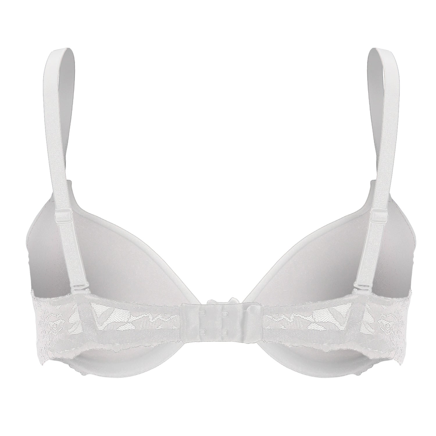 White Lace Back Plain Push Up Padded Cups Bra برا بدن دانتيل بوش اب –  Cottonil