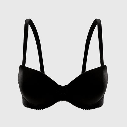 Closure Push Up Normal Cups Bra - Black