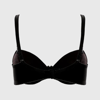 Closure Push Up Normal Cups Bra - Black