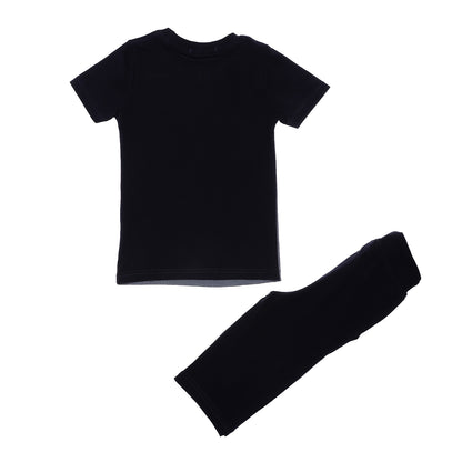 Gradienr Blue To Navy Blue Printed Slip On Boys Pajama