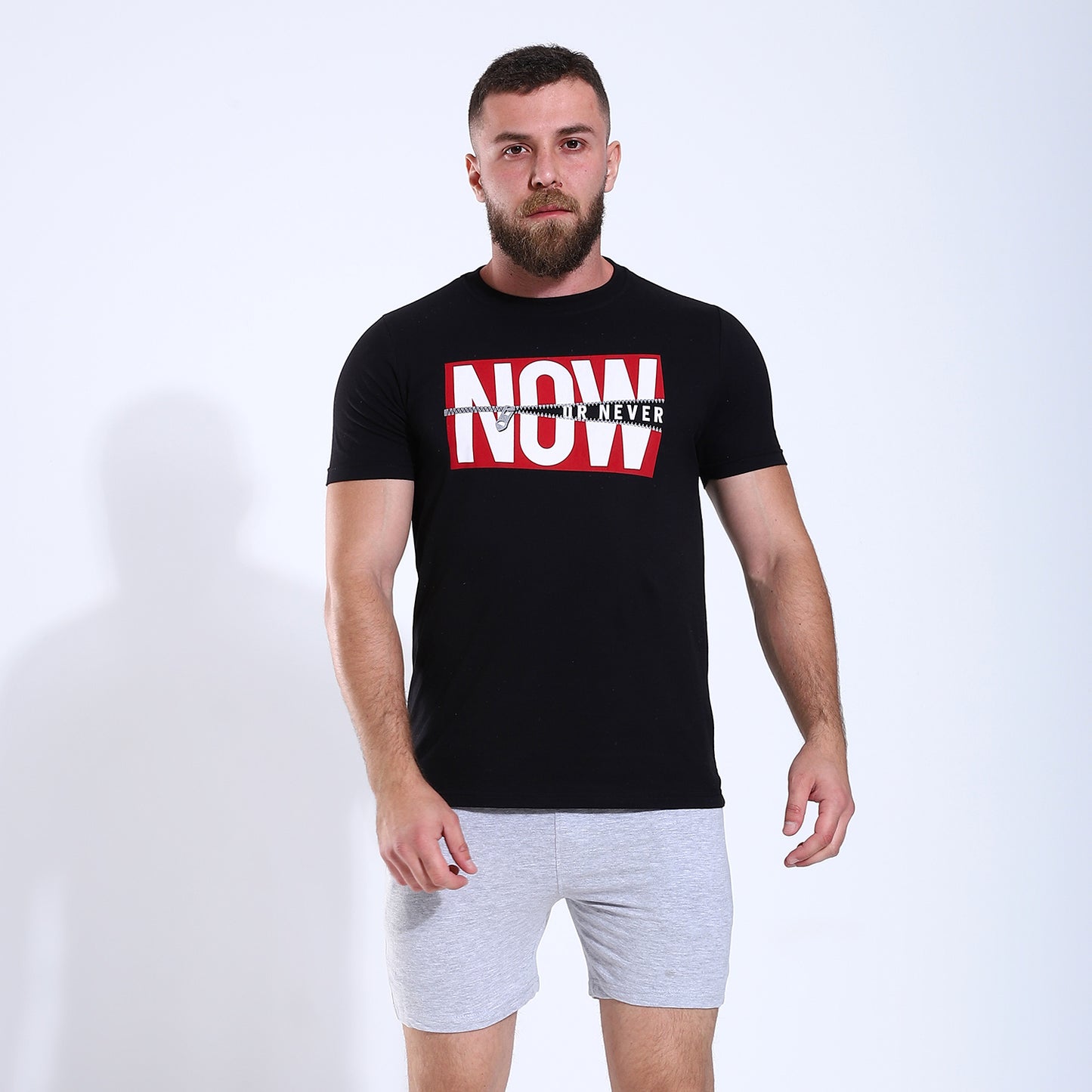 Men's "Now Or Never" Printed Short Sleeves Pajama212
