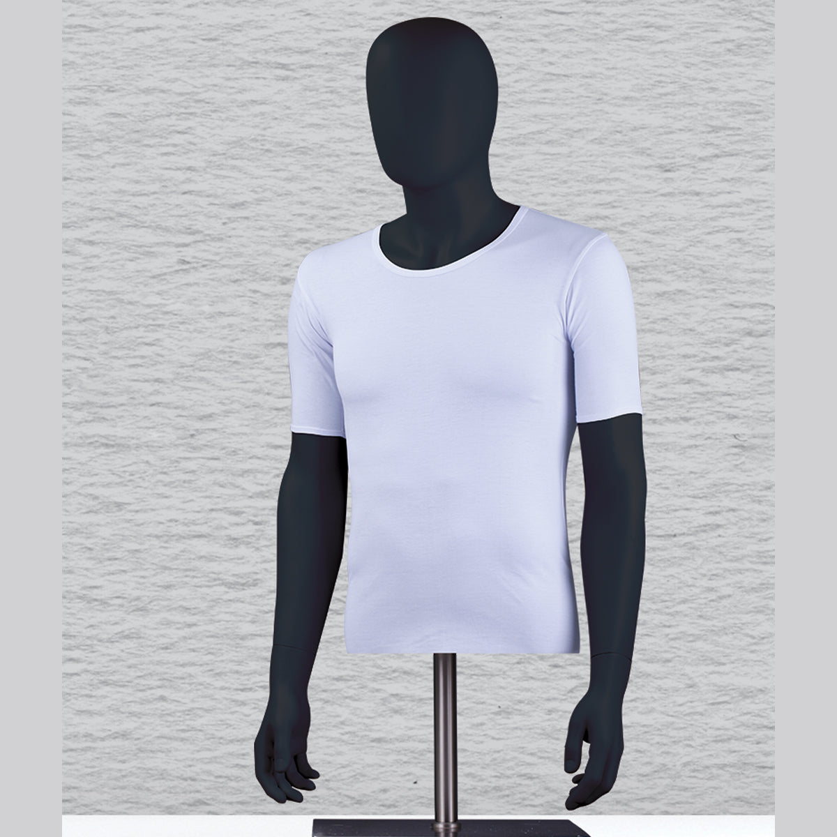 Half-sleeve combed V Neck &  O Neck undershirt-white