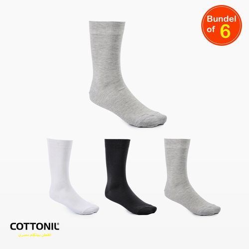 Classic Cotton Men Mid Calf Socks - Pack Of 6