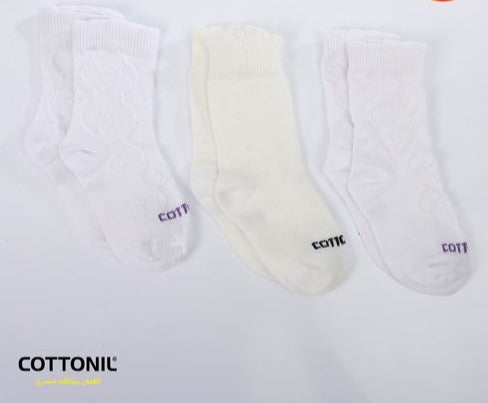 Pack Of 6 Mid Calf Girls Cotton Socks