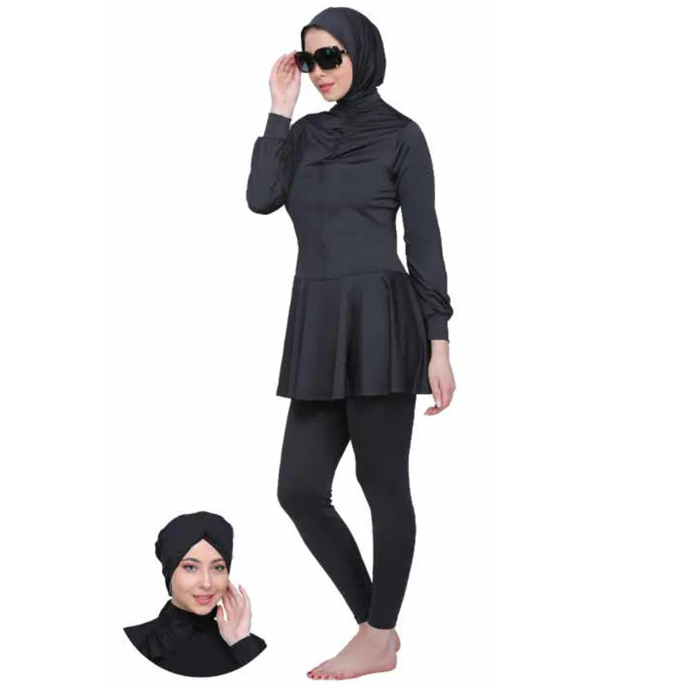 Women's Islamic Swimsuit (Burkini)- Black