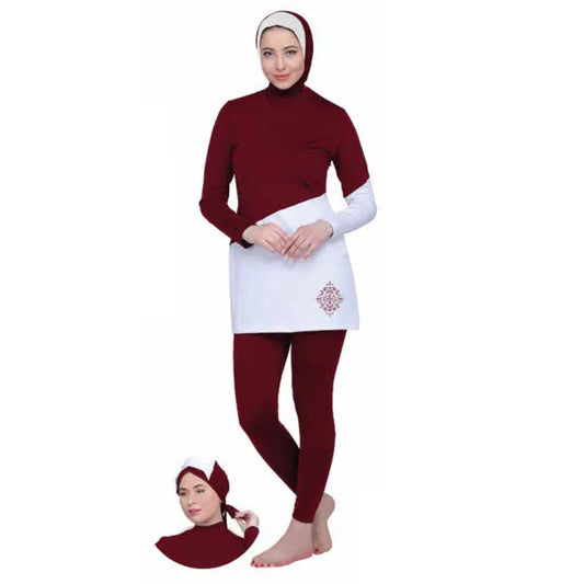 Women's Islamic Swimsuit (Burkini)- Wine